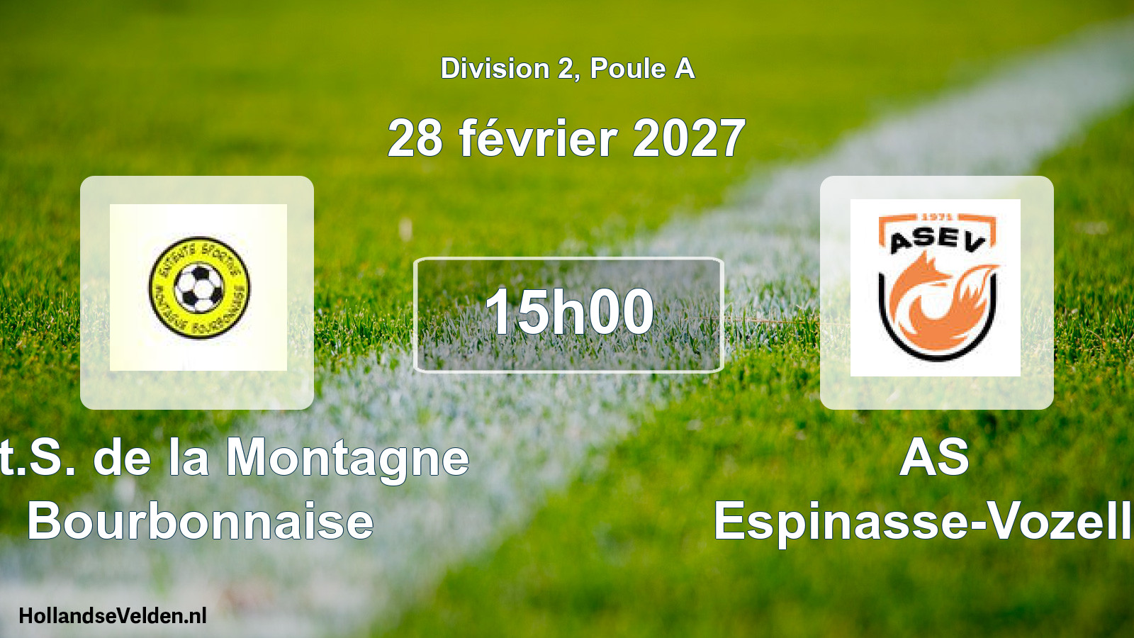 Match programmé: Ent.S. de la Montagne Bourbonnaise - AS Espinasse-Vozelle (28 février 2027)