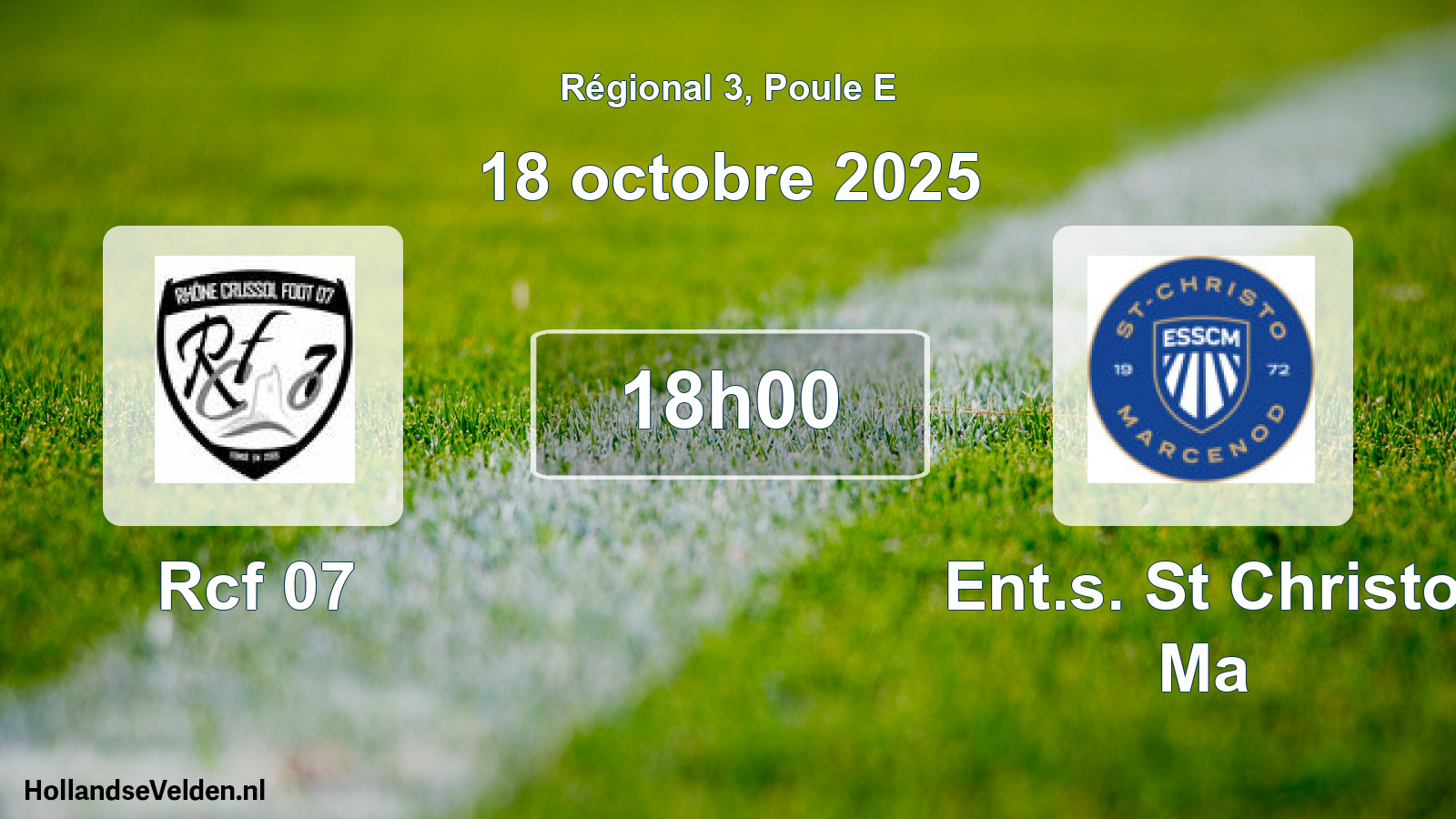 Geplande wedstrijd: Rcf 07 - Ent.s. St Christo Ma (18 octobre 2025)