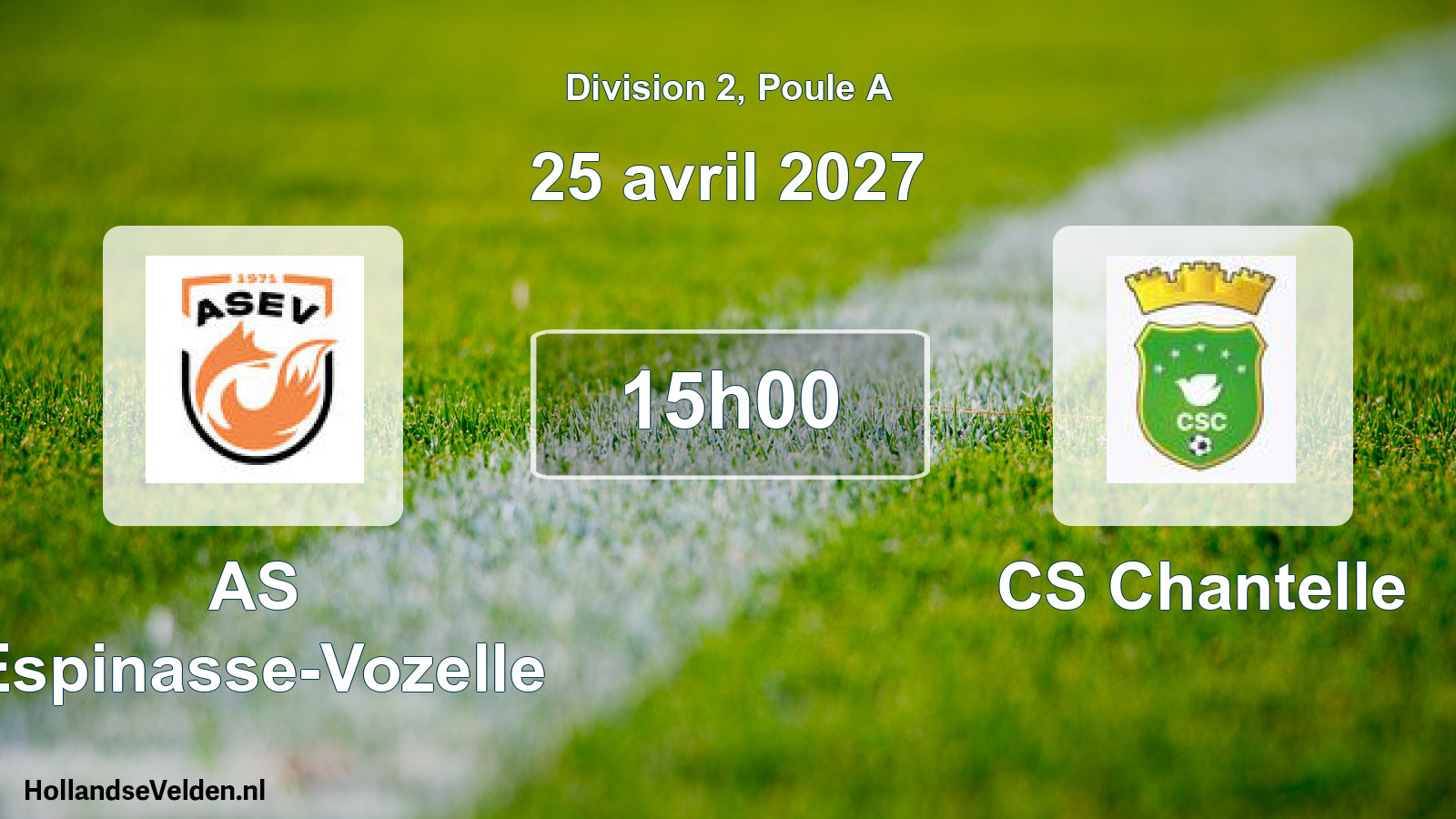 Match programmé: AS Espinasse-Vozelle - CS Chantelle (25 avril 2027)