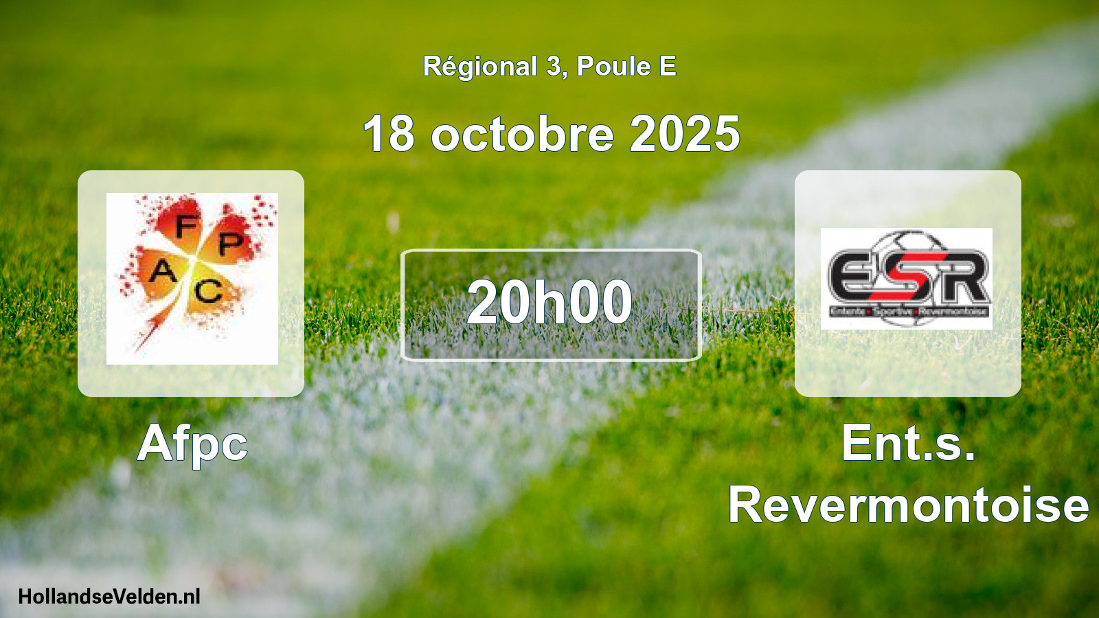 Geplande wedstrijd: Afpc - Ent.s. Revermontoise (18 octobre 2025)