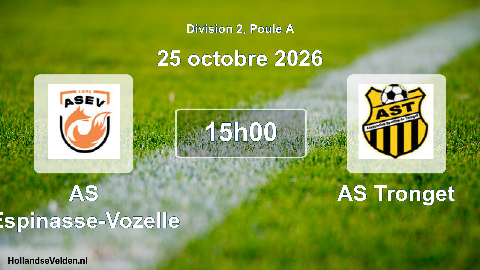 Scheduled Match: AS Espinasse-Vozelle - AS Tronget (25 October 2026)