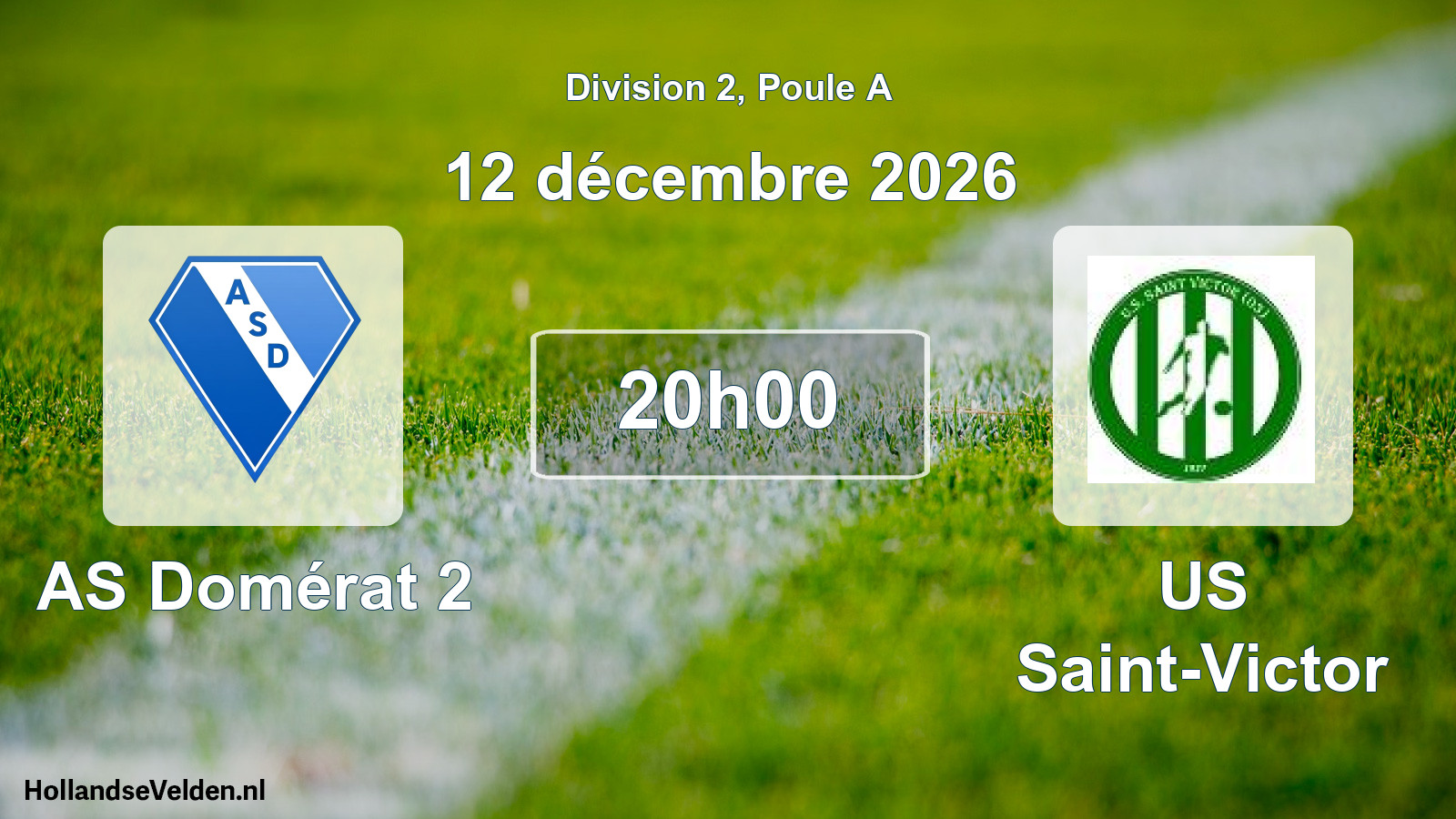 Match programmé: AS Domérat 2 - US Saint-Victor (12 décembre 2026)