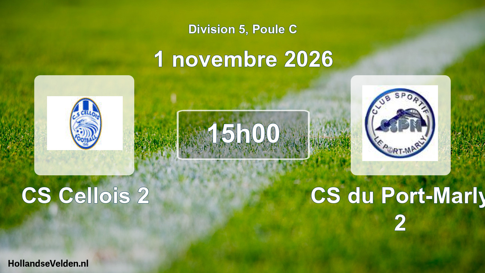 Scheduled Match: CS Cellois 2 - CS du Port-Marly 2 (1 November 2026)