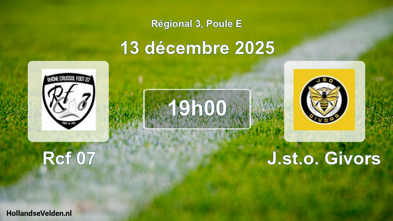 Geplande wedstrijd: Rcf 07 - J.st.o. Givors (13 décembre 2025)