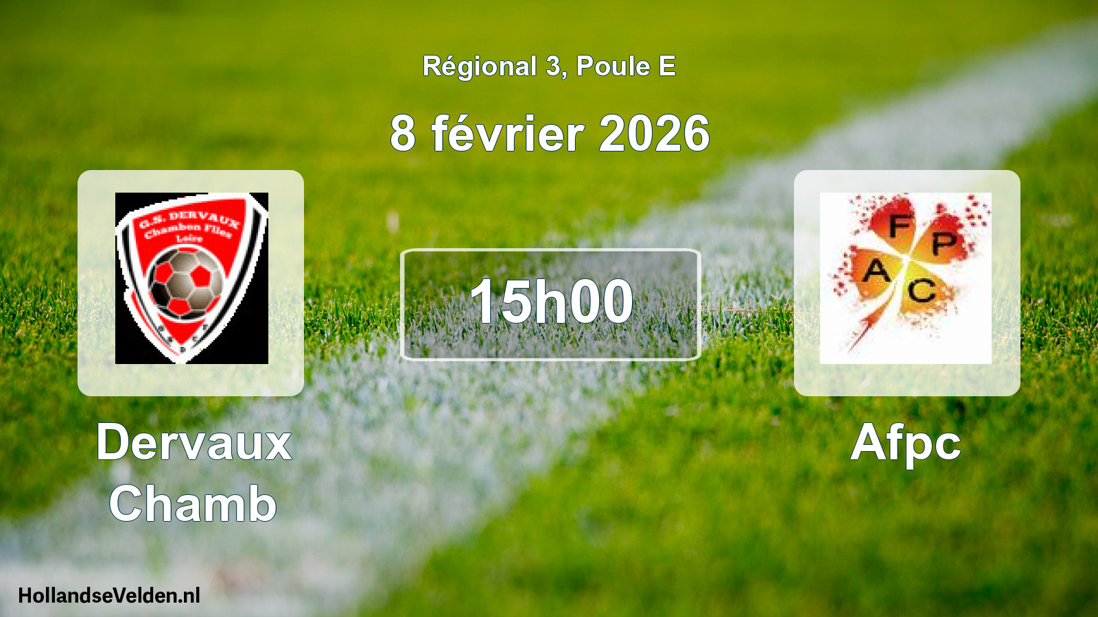 Scheduled Match: Dervaux Chamb - Afpc (8 February 2026)