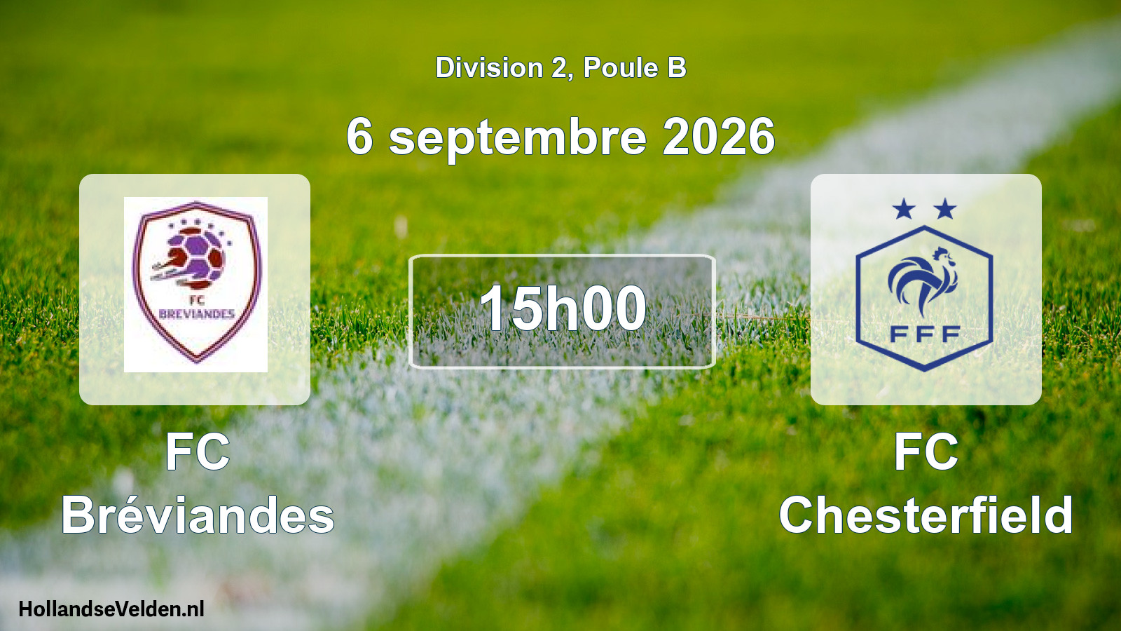 Match programmé: FC Bréviandes - FC Chesterfield (6 septembre 2026)