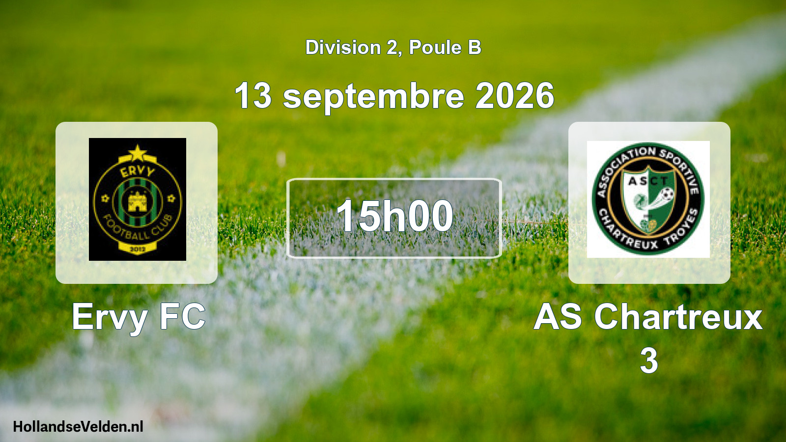 Match programmé: Ervy FC - AS Chartreux 3 (13 septembre 2026)
