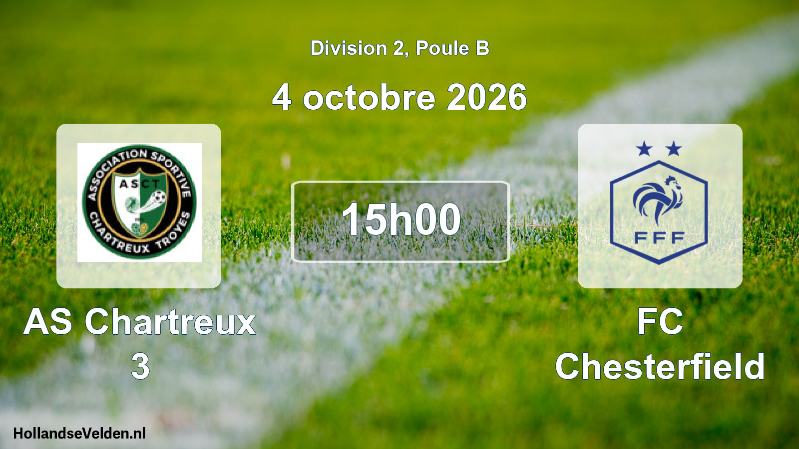 Match programmé: AS Chartreux 3 - FC Chesterfield (4 octobre 2026)