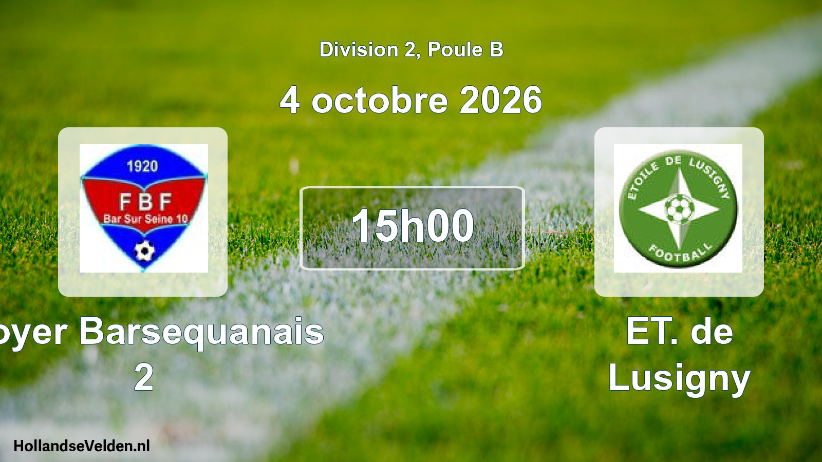 Match programmé: Foyer Barsequanais 2 - ET. de Lusigny (4 octobre 2026)