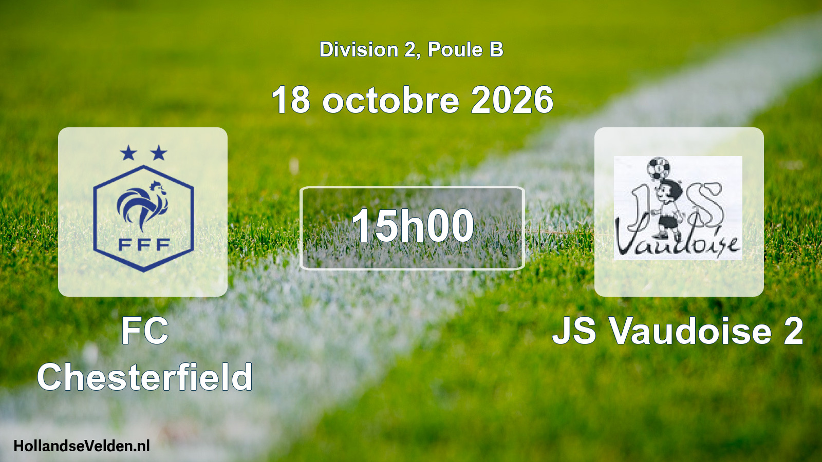 Geplande wedstrijd: FC Chesterfield - JS Vaudoise 2 (18 oktober 2026)