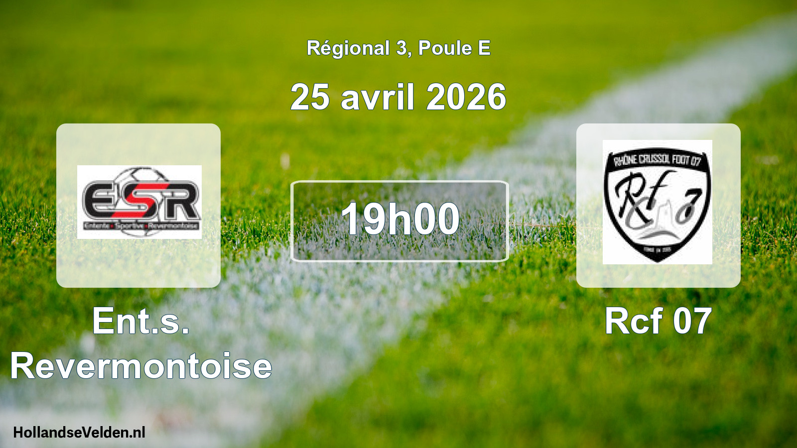 Geplande wedstrijd: Ent.s. Revermontoise - Rcf 07 (25 avril 2026)