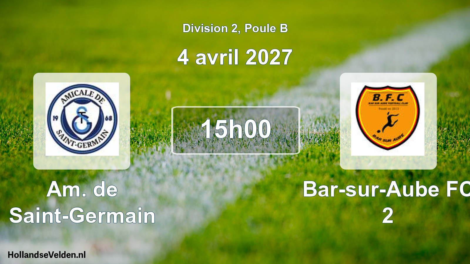 Scheduled Match: Am. de Saint-Germain - Bar-sur-Aube FC 2 (4 April 2027)