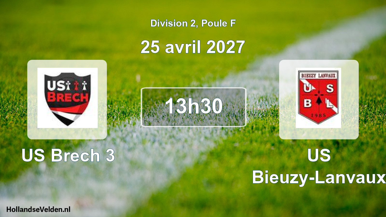 Match programmé: US Brech 3 - US Bieuzy-Lanvaux (25 avril 2027)