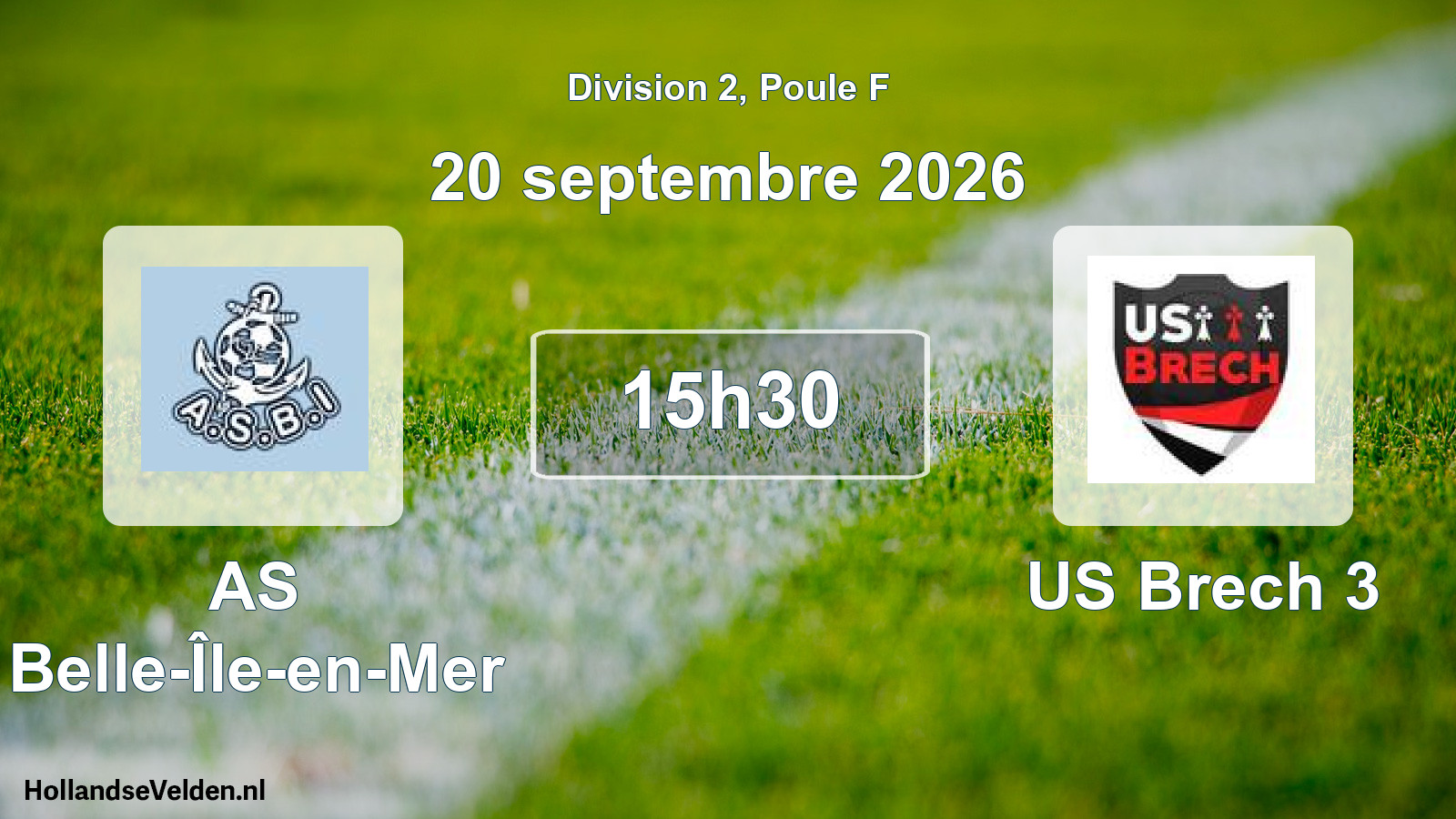 Match programmé: AS Belle-Île-en-Mer - US Brech 3 (20 septembre 2026)