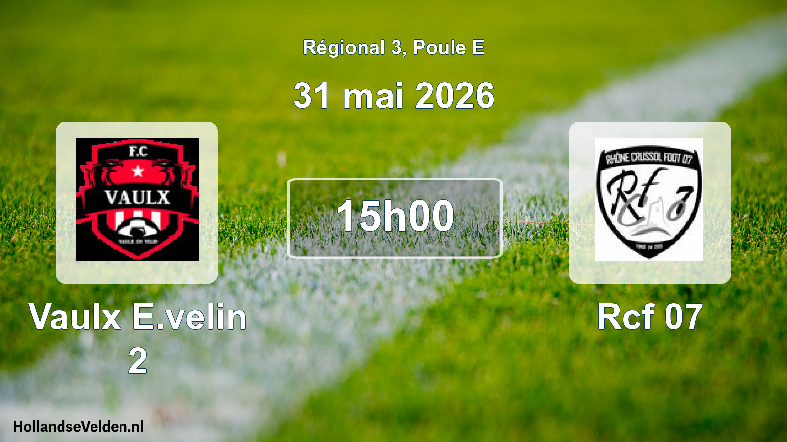 Scheduled Match: Vaulx E.velin 2 - Rcf 07 (31 May 2026)