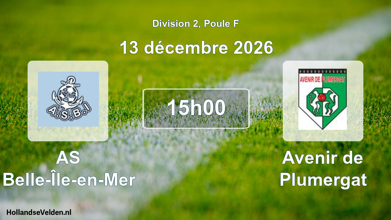 Match programmé: AS Belle-Île-en-Mer - Avenir de Plumergat (13 décembre 2026)