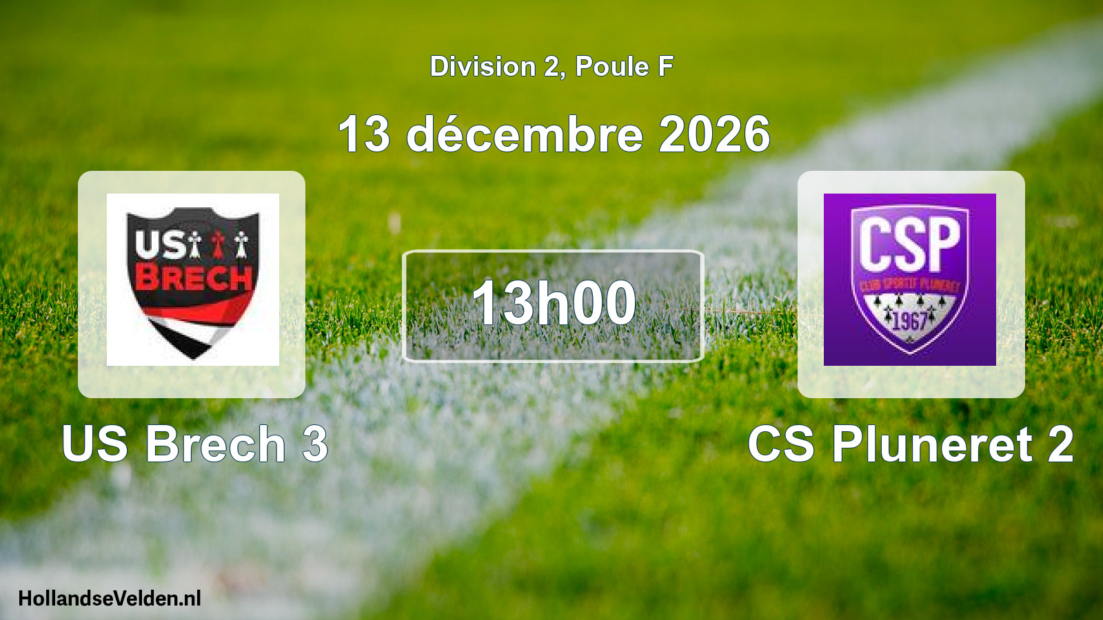 Match programmé: US Brech 3 - CS Pluneret 2 (13 décembre 2026)
