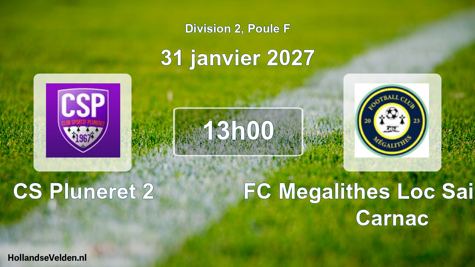 Match programmé: CS Pluneret 2 - FC Megalithes Loc Saint-Phil Carnac (31 janvier 2027)