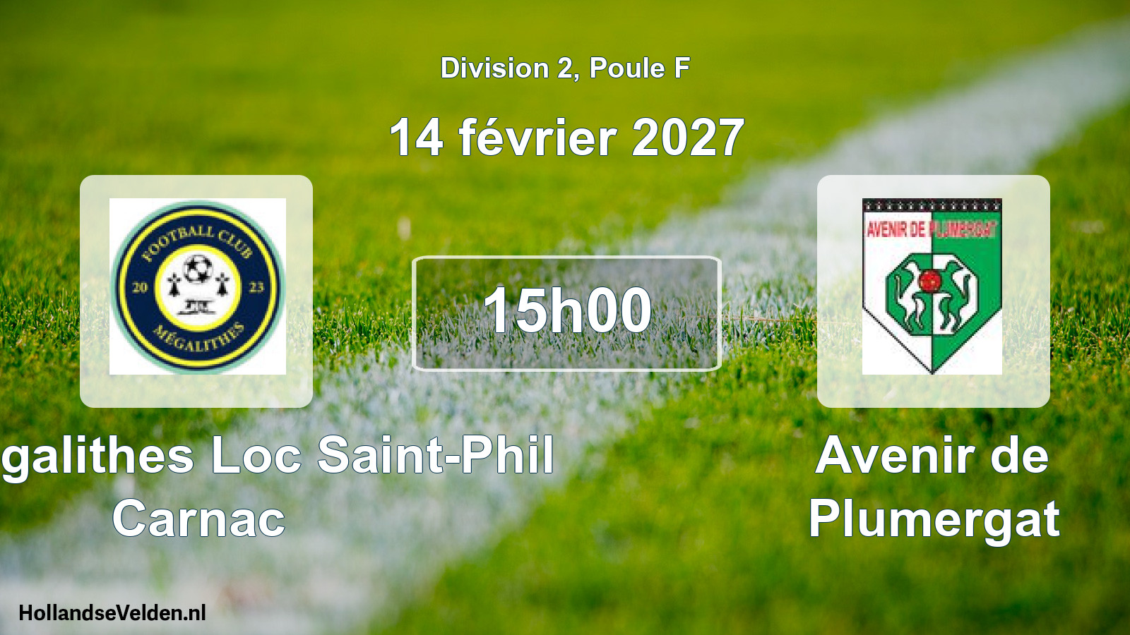 Match programmé: FC Megalithes Loc Saint-Phil Carnac - Avenir de Plumergat (14 février 2027)