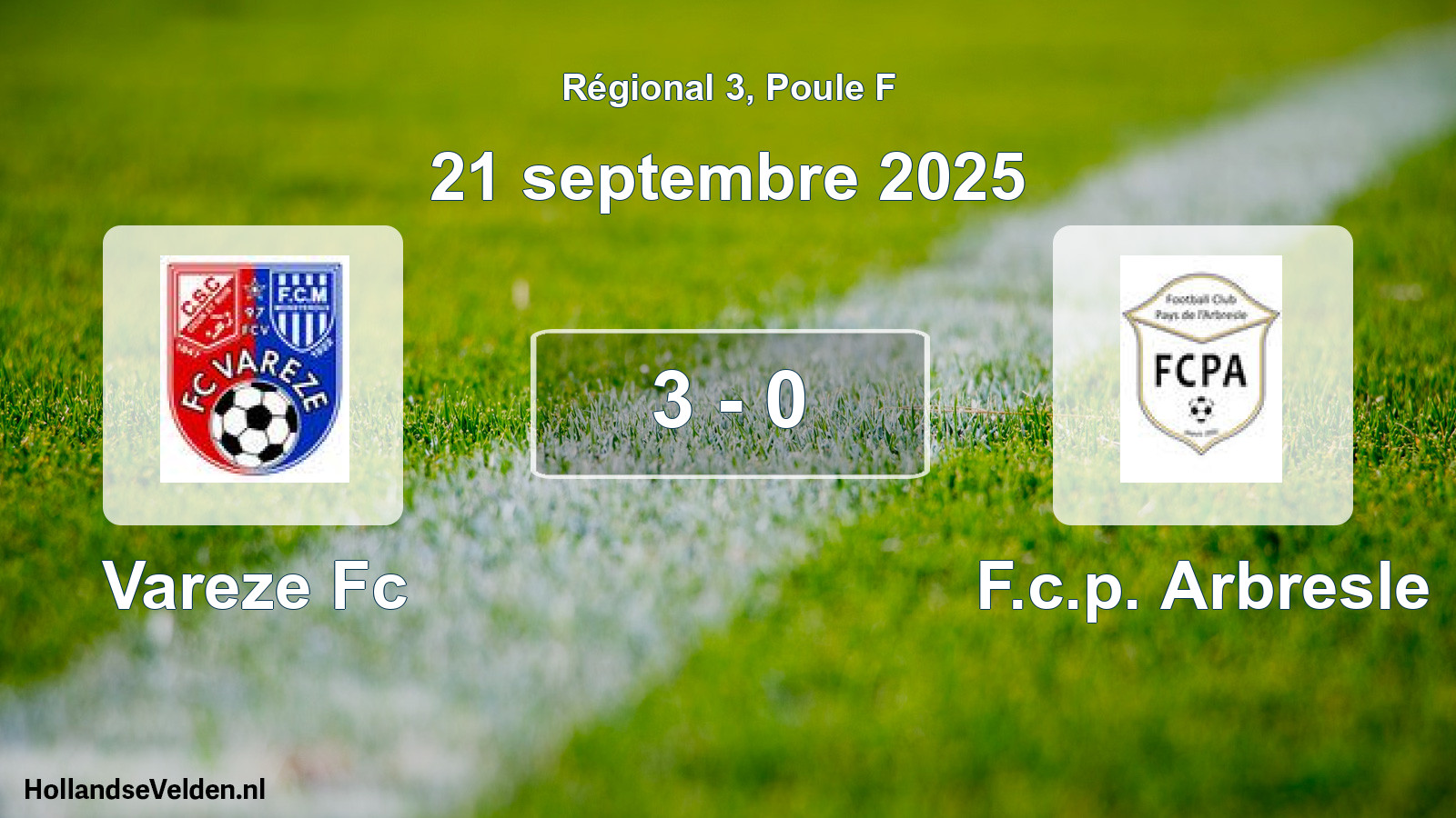 Gespeelde wedstrijd: Vareze Fc - F.c.p. Arbresle 3 - 0 (21 september 2025)