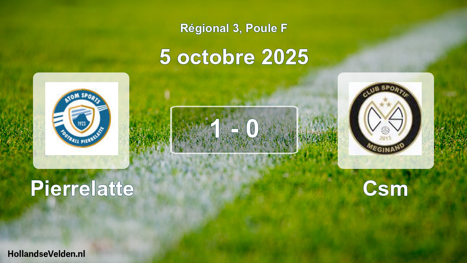 Gespeelde wedstrijd: Pierrelatte - Csm 1 - 0 (5 octobre 2025)
