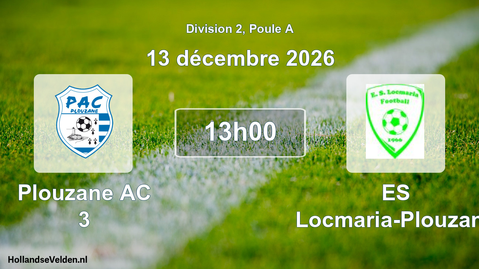 Match programmé: Plouzane AC 3 - ES Locmaria-Plouzané (13 décembre 2026)