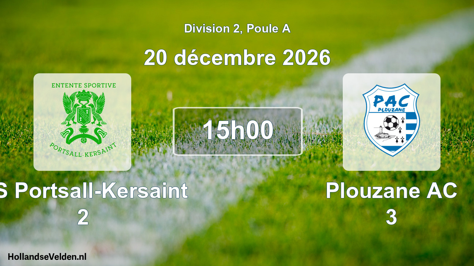 Match programmé: ES Portsall-Kersaint 2 - Plouzane AC 3 (20 décembre 2026)