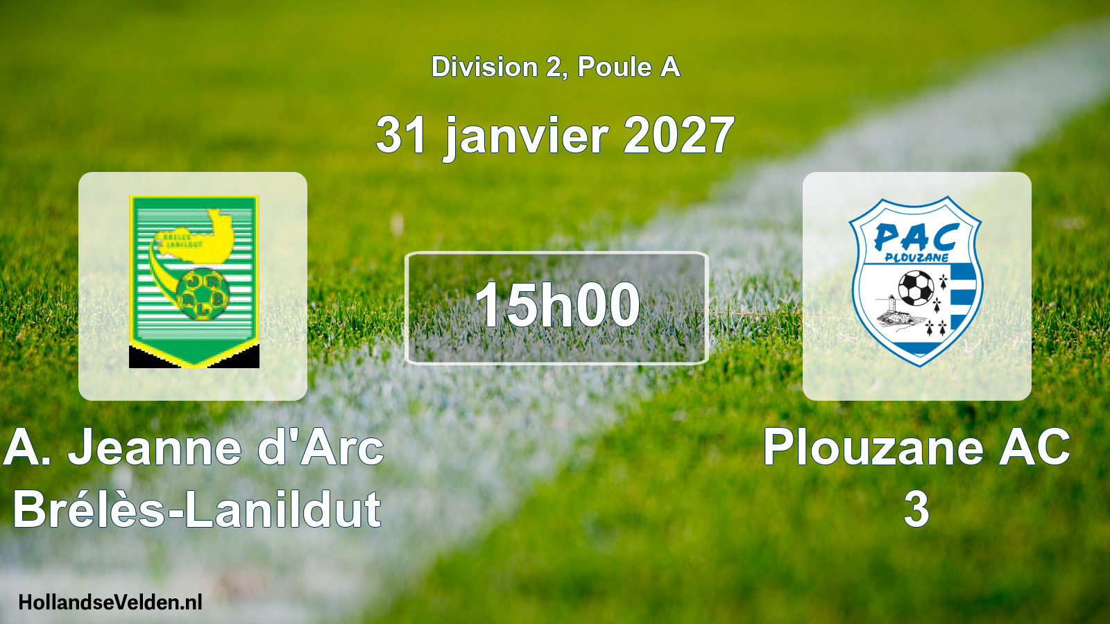 Match programmé: A. Jeanne d'Arc Brélès-Lanildut - Plouzane AC 3 (31 janvier 2027)