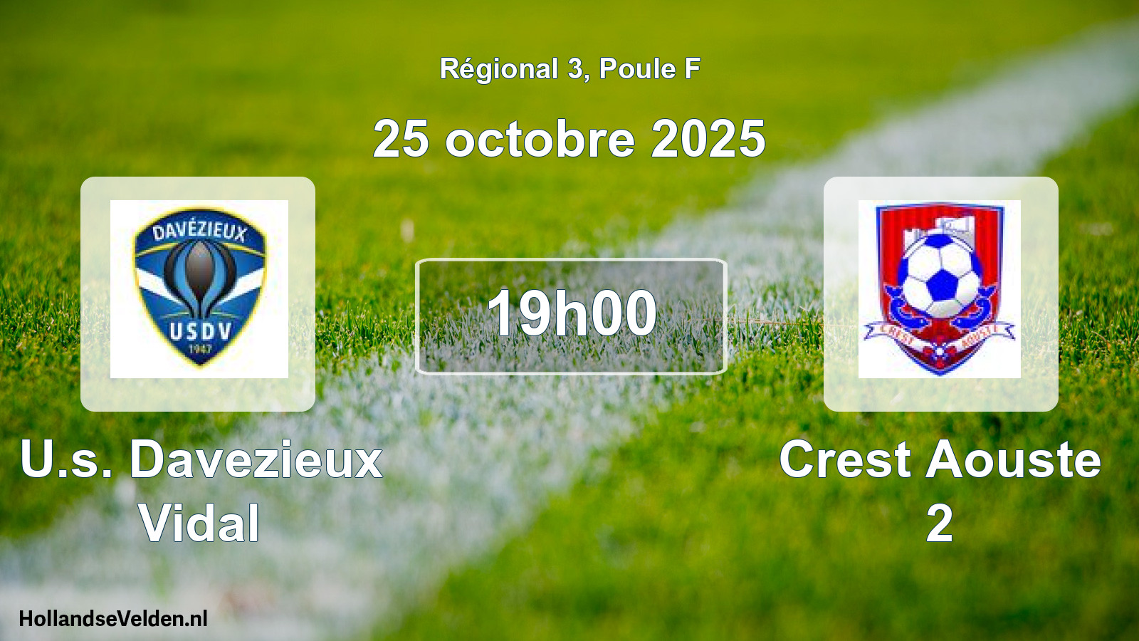 Geplande wedstrijd: U.s. Davezieux Vidal - Crest Aouste 2 (25 octobre 2025)