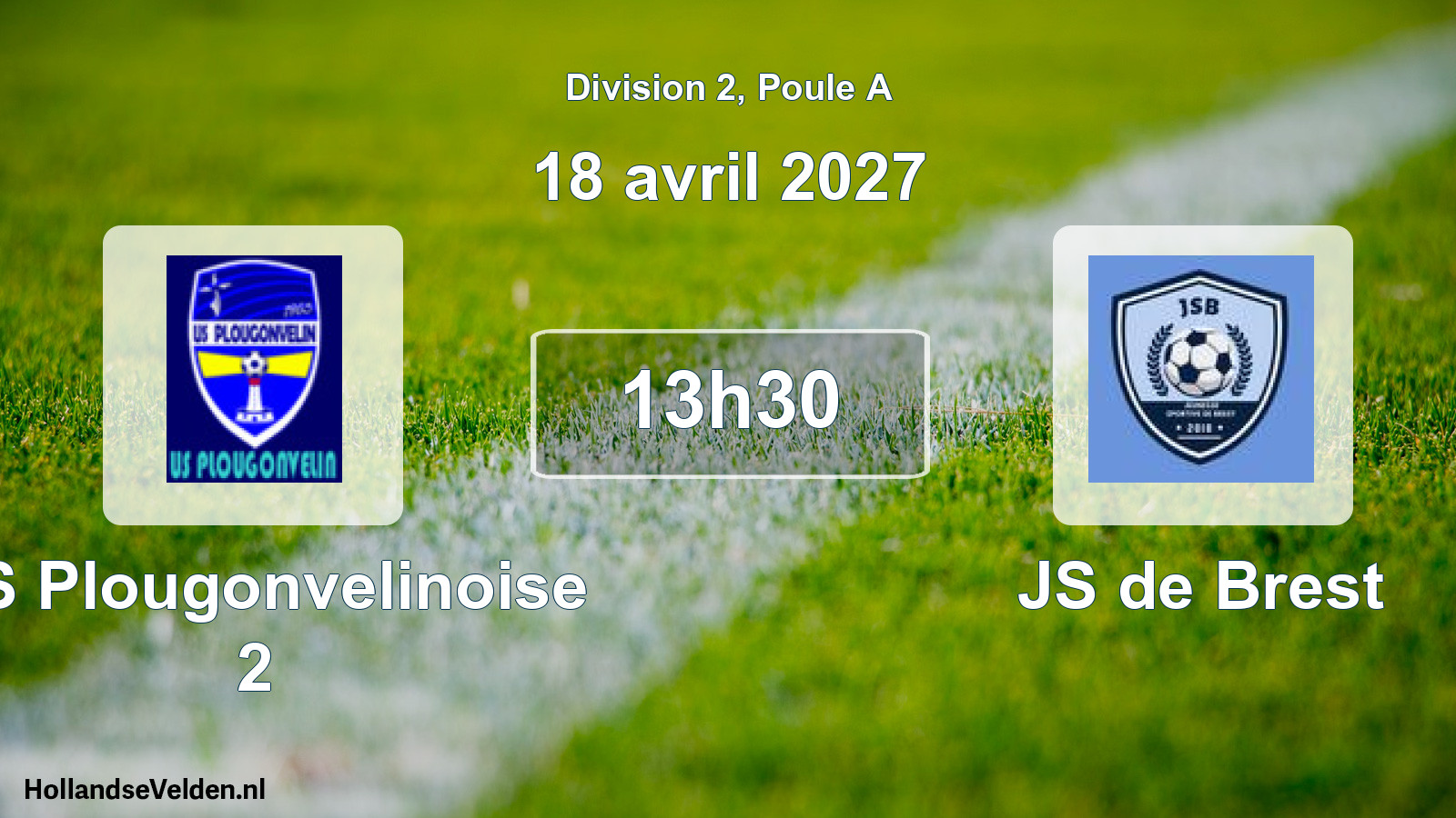 Match programmé: US Plougonvelinoise 2 - JS de Brest (18 avril 2027)