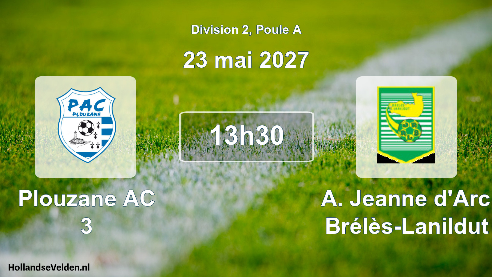 Match programmé: Plouzane AC 3 - A. Jeanne d'Arc Brélès-Lanildut (23 mai 2027)