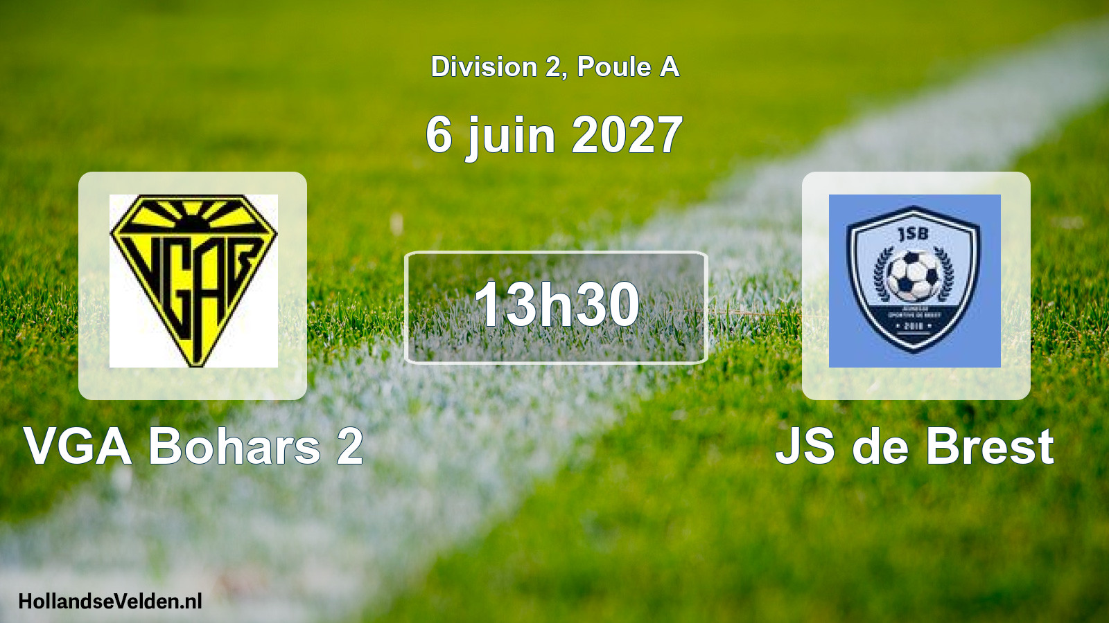 Match programmé: VGA Bohars 2 - JS de Brest (6 juin 2027)