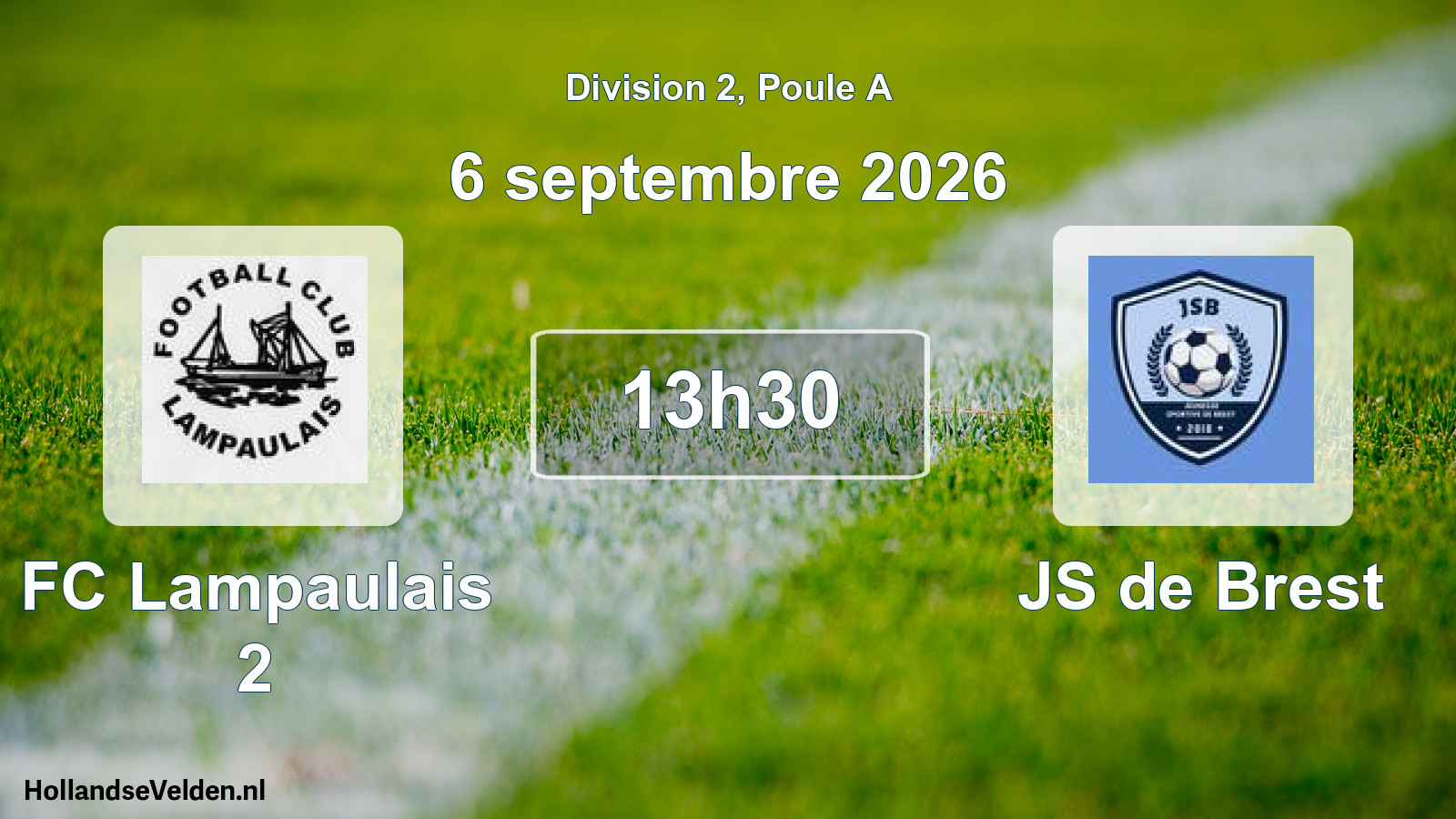 Match programmé: FC Lampaulais 2 - JS de Brest (6 septembre 2026)