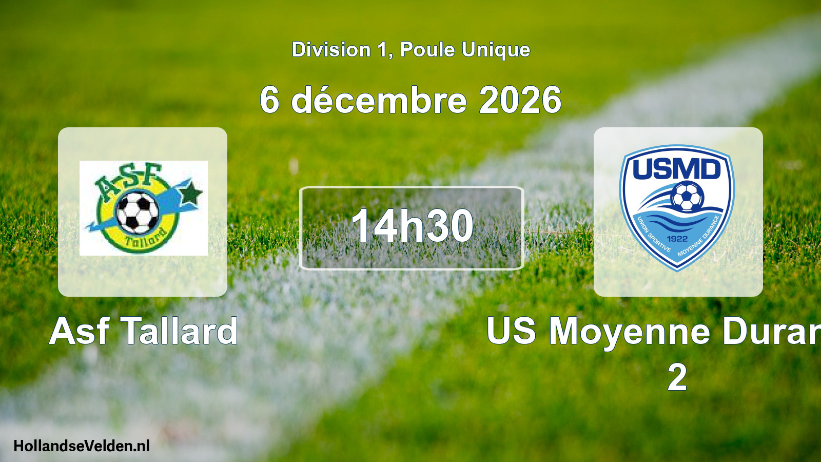 Match programmé: Asf Tallard - US Moyenne Durance 2 (6 décembre 2026)
