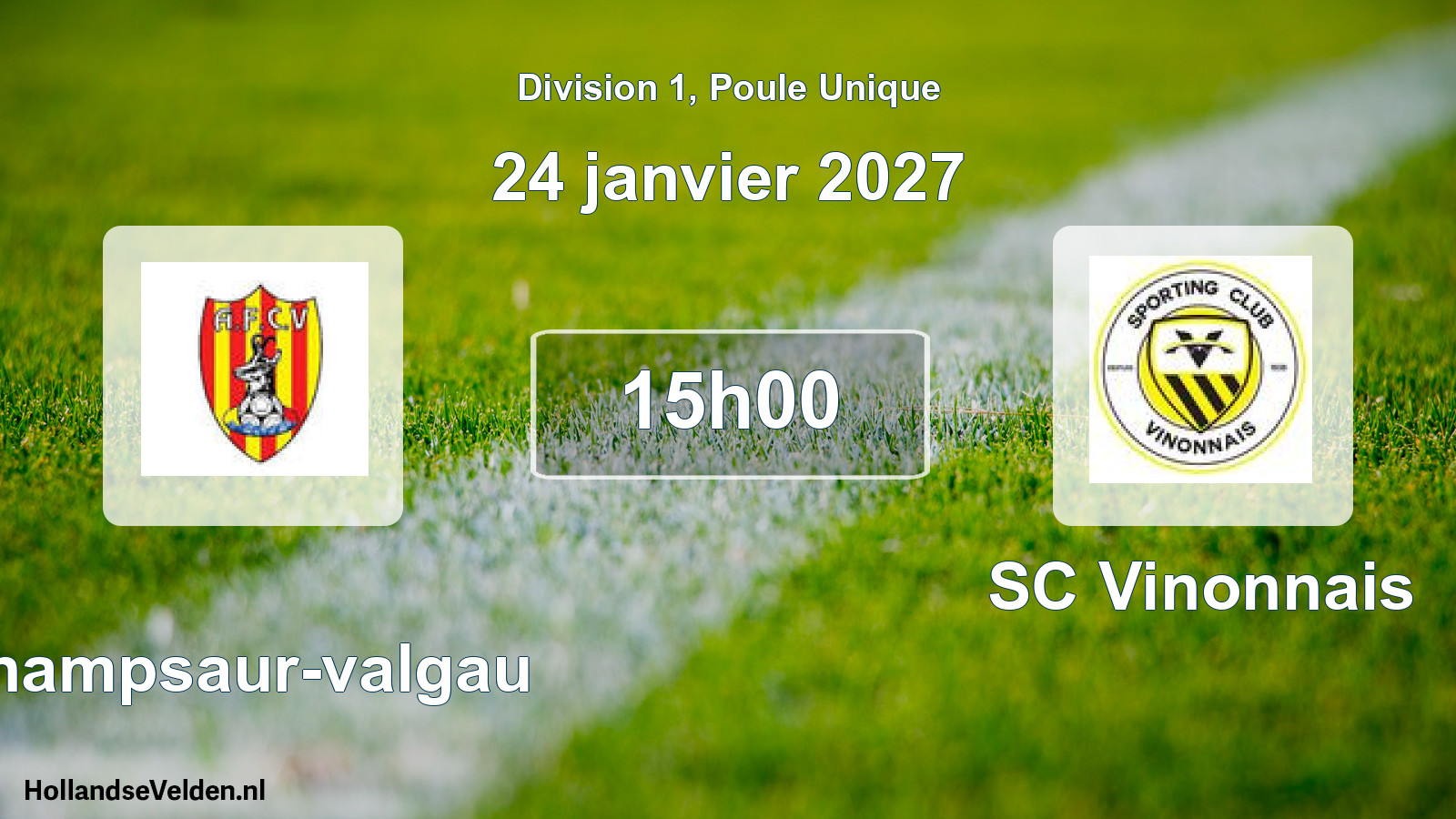 Match programmé: Champsaur-valgau - SC Vinonnais (24 janvier 2027)