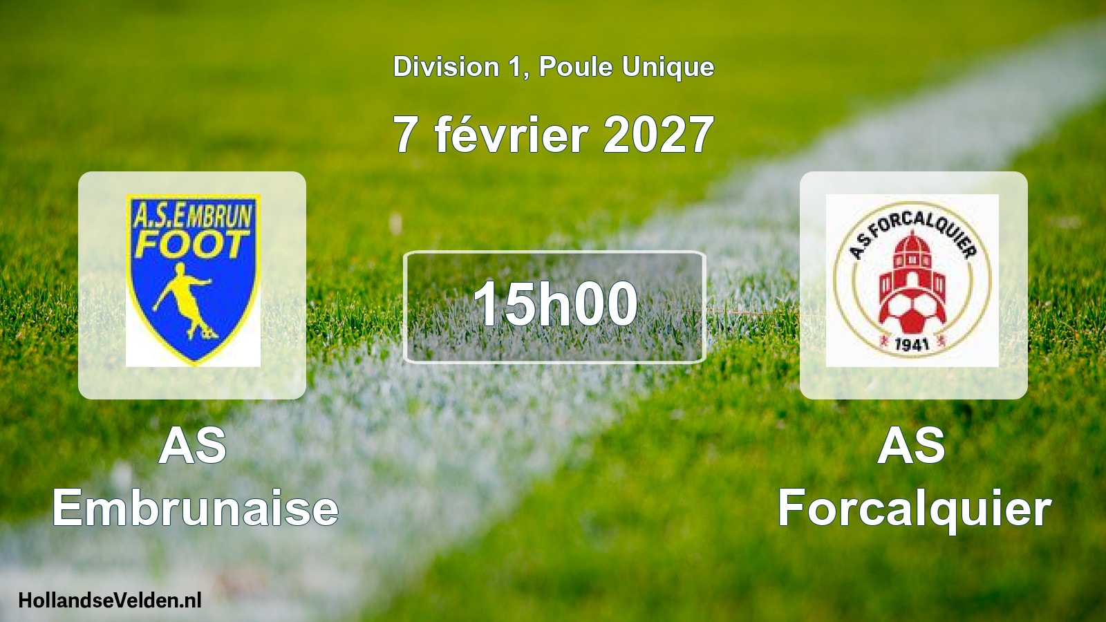Scheduled Match: AS Embrunaise - AS Forcalquier (7 February 2027)