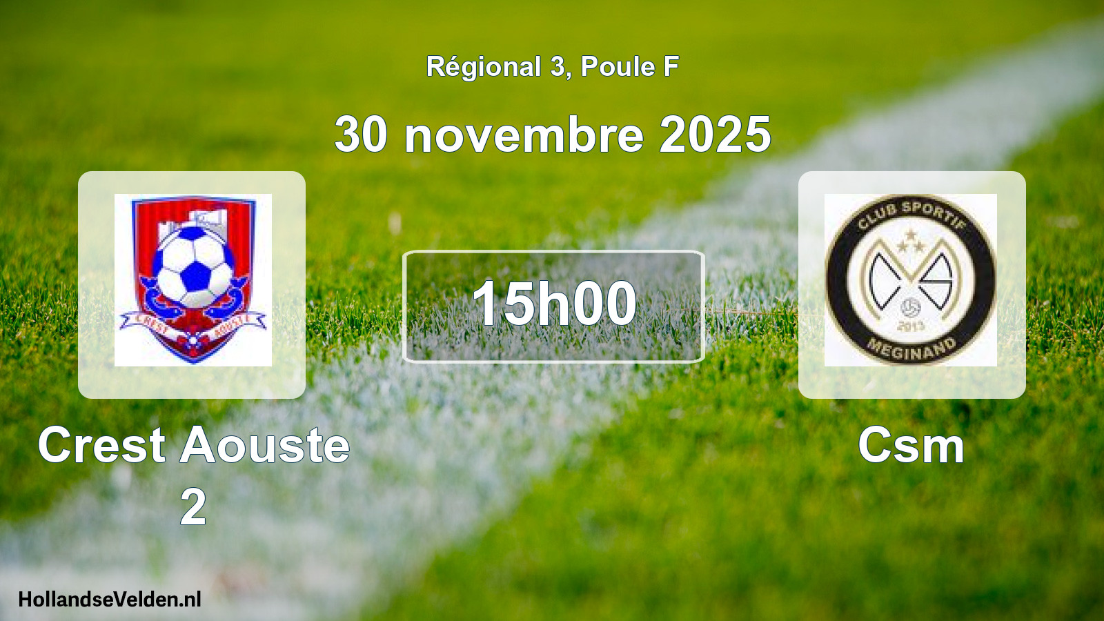 Geplande wedstrijd: Crest Aouste 2 - Csm (30 novembre 2025)