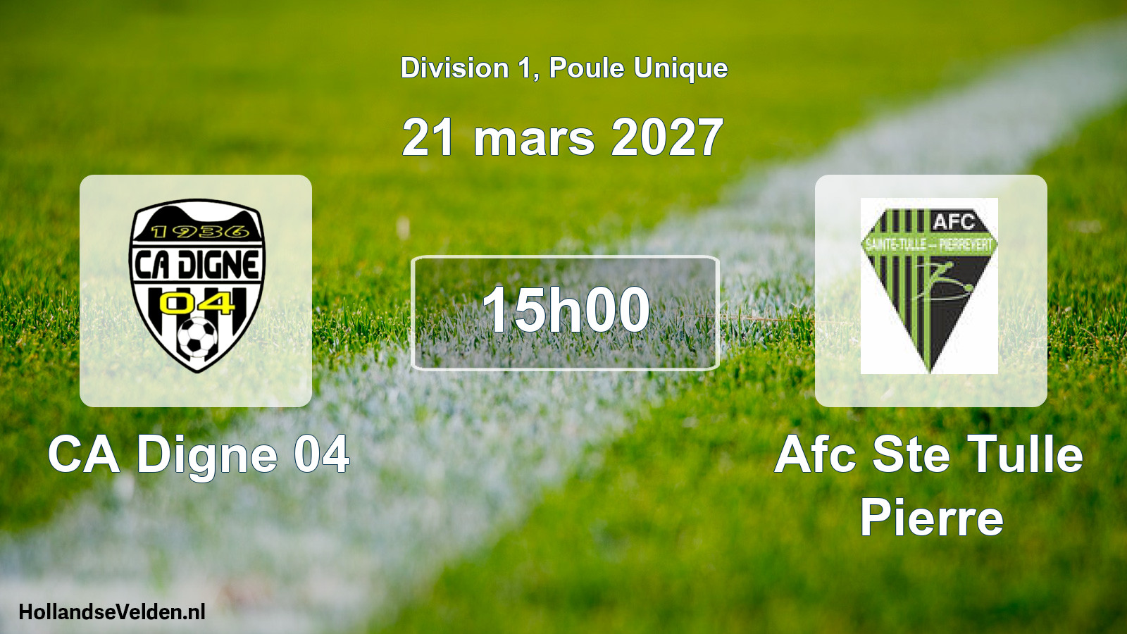 Match programmé: CA Digne 04 - Afc Ste Tulle Pierre (21 mars 2027)