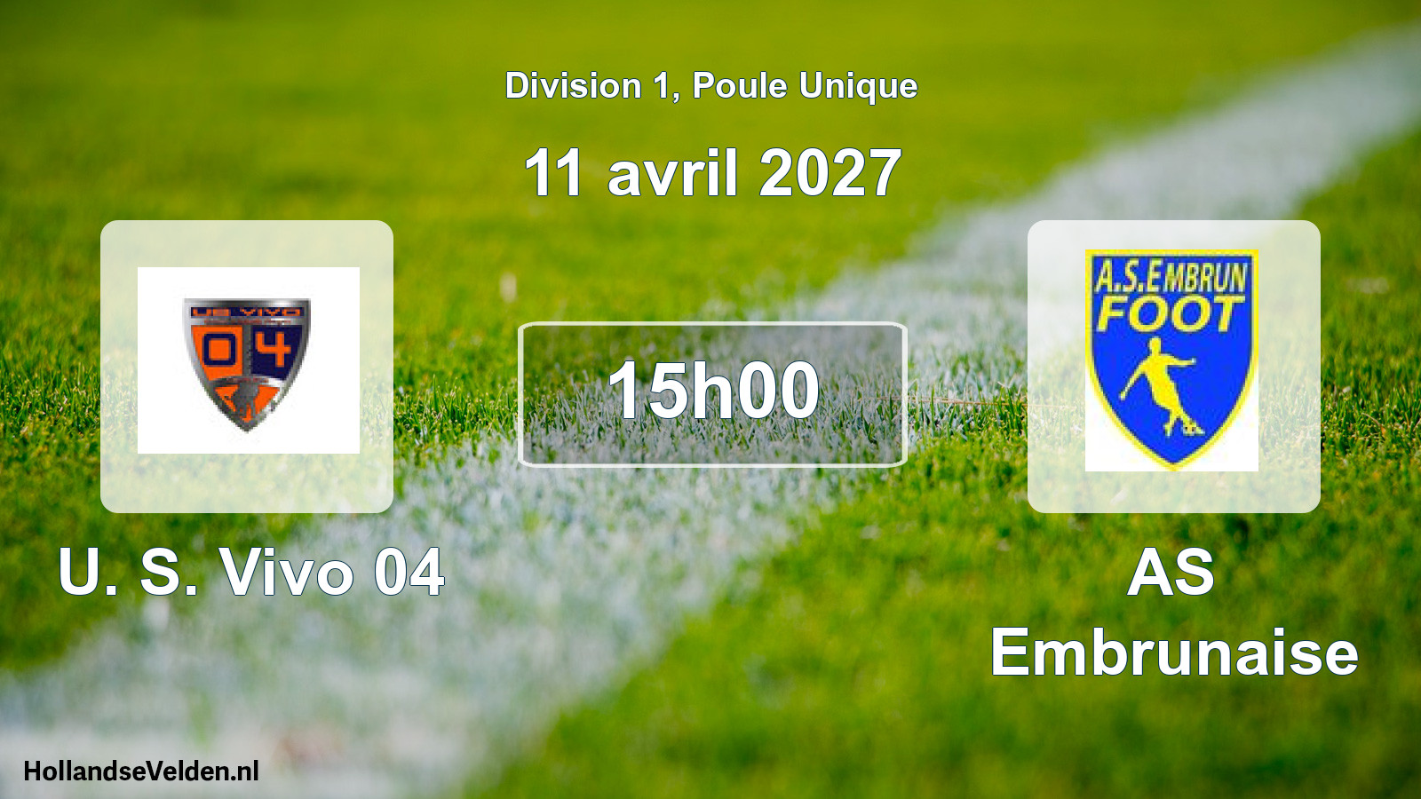 Match programmé: U. S. Vivo 04 - AS Embrunaise (11 avril 2027)