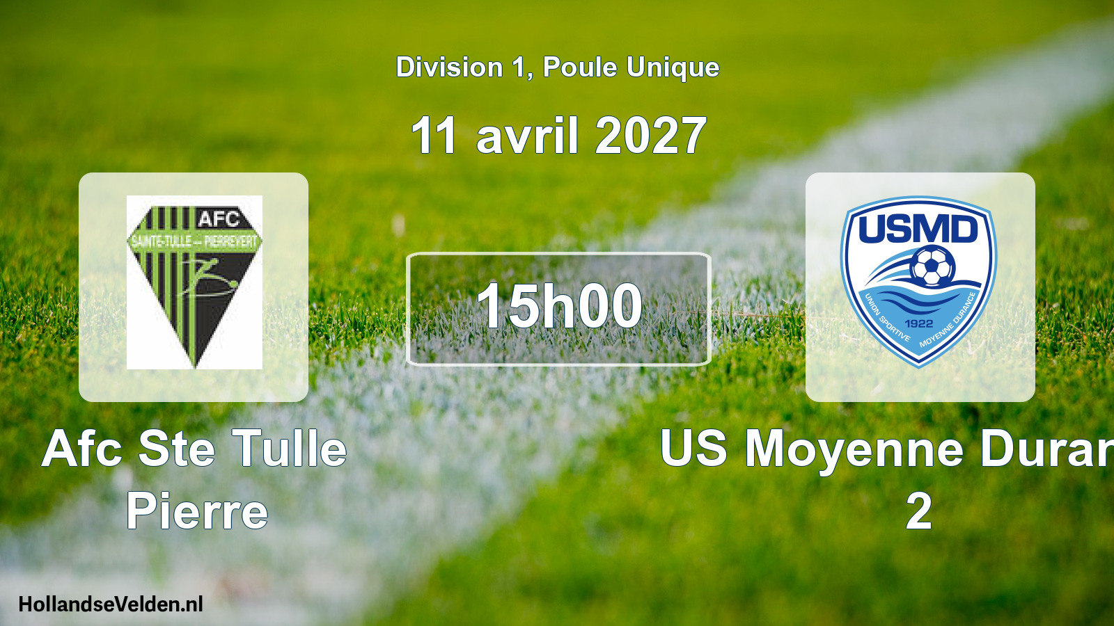 Scheduled Match: Afc Ste Tulle Pierre - US Moyenne Durance 2 (11 April 2027)