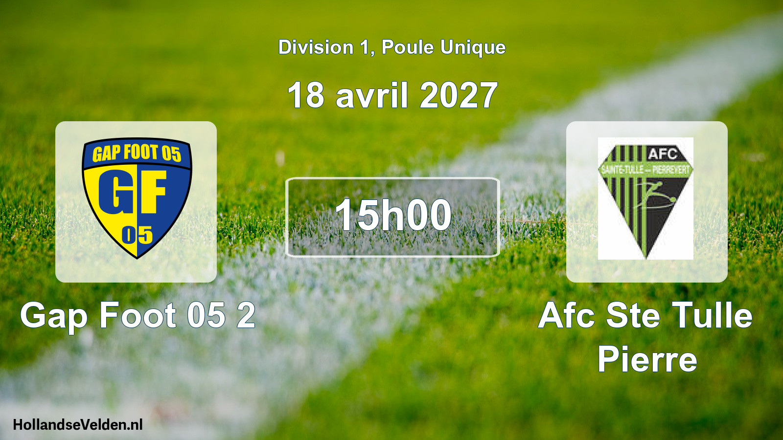 Match programmé: Gap Foot 05 2 - Afc Ste Tulle Pierre (18 avril 2027)