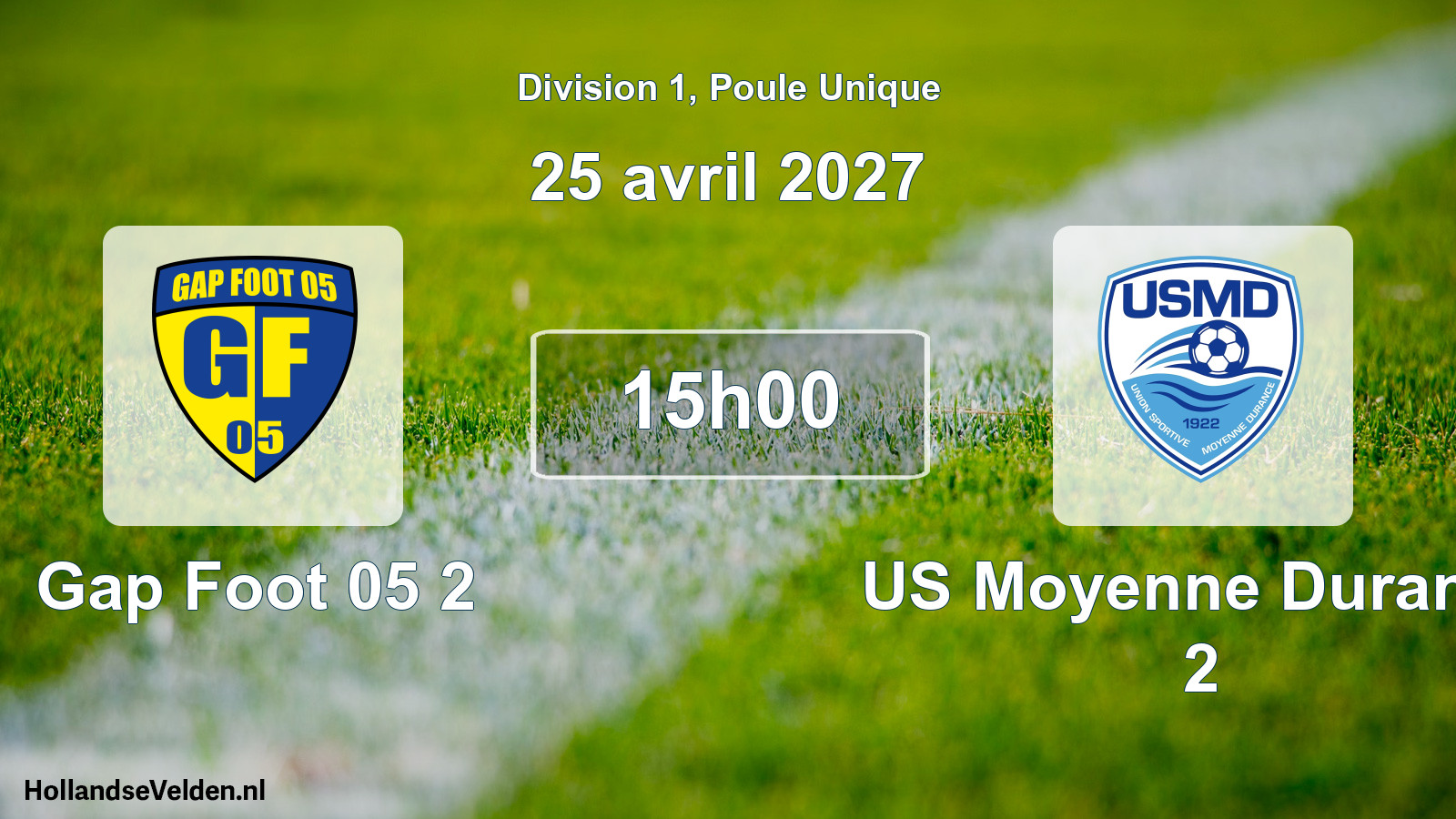 Scheduled Match: Gap Foot 05 2 - US Moyenne Durance 2 (25 April 2027)