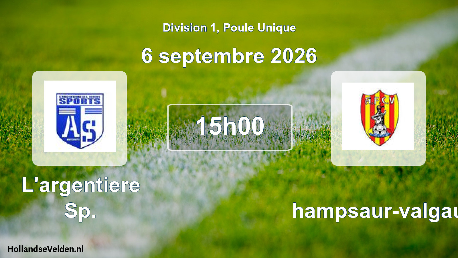 Scheduled Match: L'argentiere Sp. - Champsaur-valgau (6 September 2026)