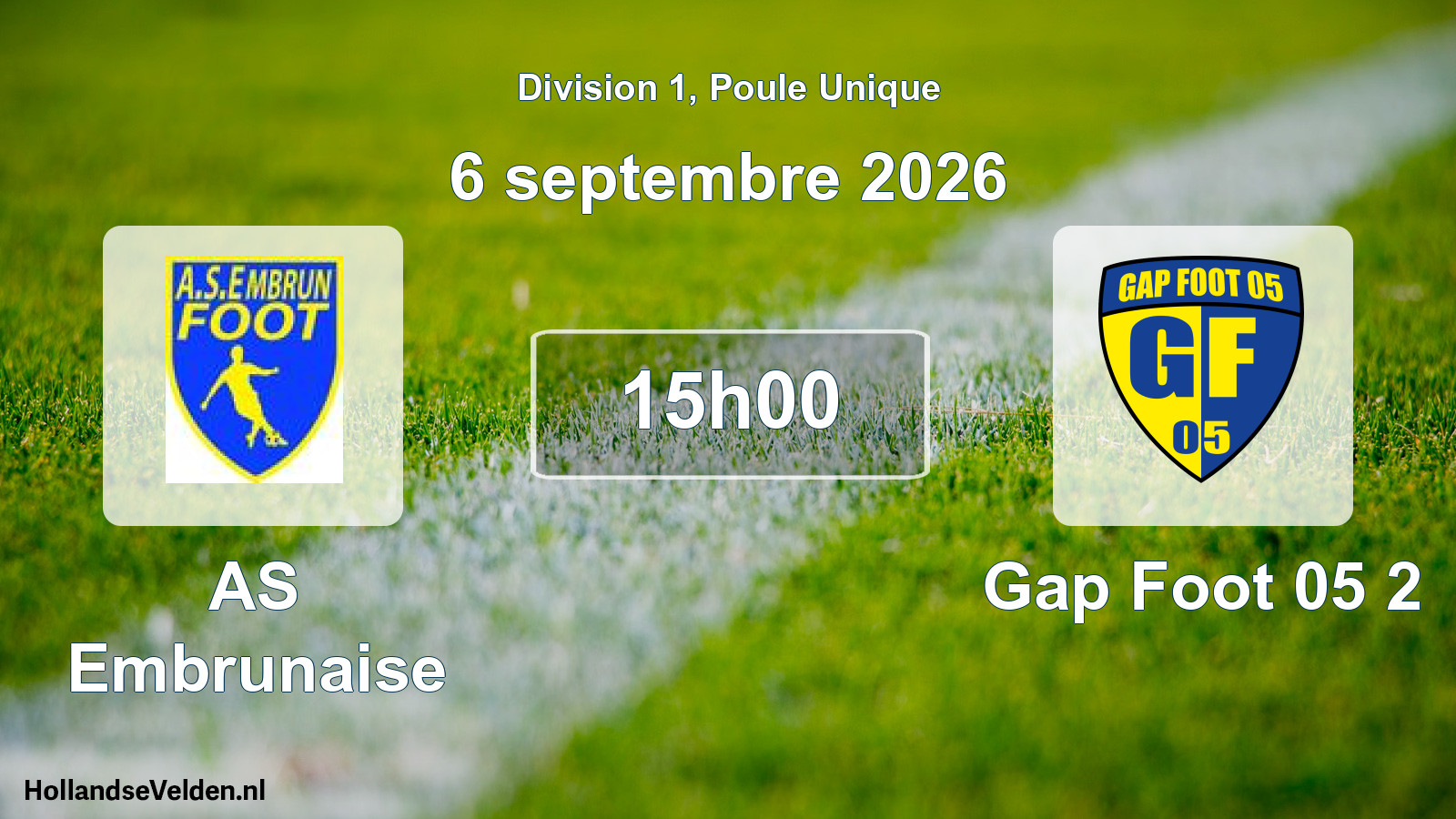 Geplande wedstrijd: AS Embrunaise - Gap Foot 05 2 (6 september 2026)