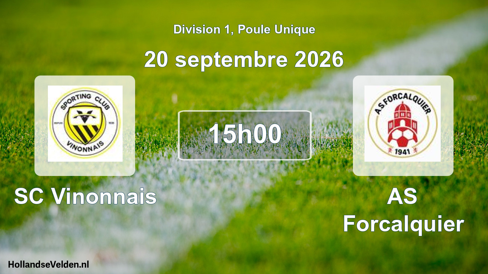 Match programmé: SC Vinonnais - AS Forcalquier (20 septembre 2026)