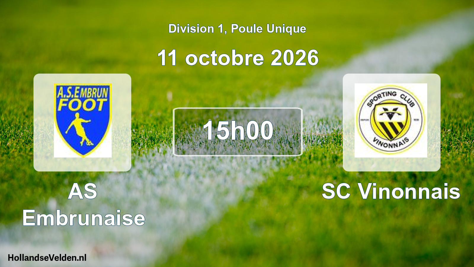 Geplande wedstrijd: AS Embrunaise - SC Vinonnais (11 oktober 2026)