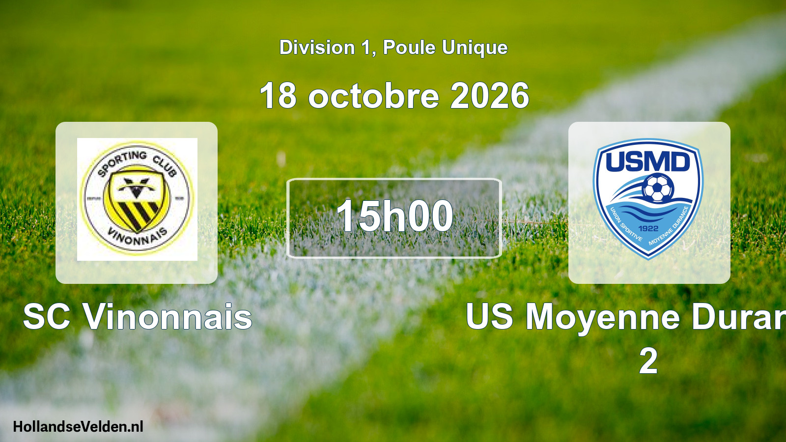 Geplande wedstrijd: SC Vinonnais - US Moyenne Durance 2 (18 oktober 2026)