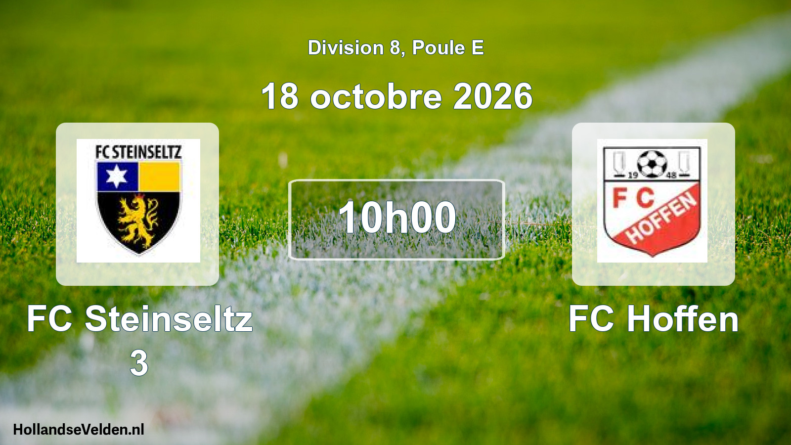 Match programmé: FC Steinseltz 3 - FC Hoffen (18 octobre 2026)