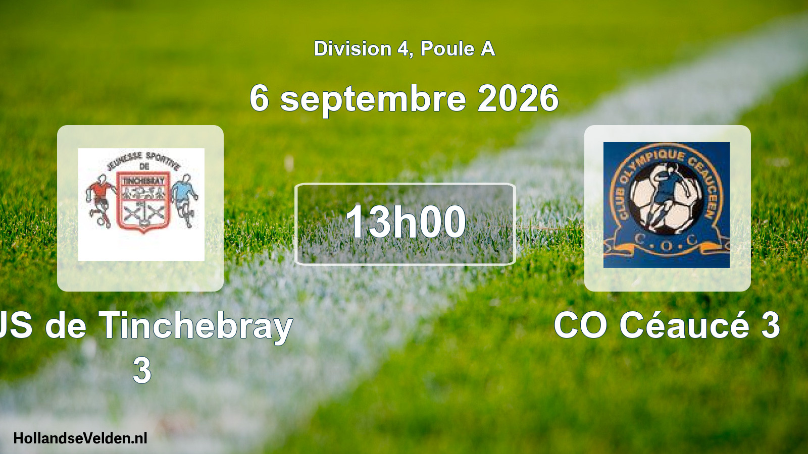 Match programmé: JS de Tinchebray 3 - CO Céaucé 3 (6 septembre 2026)