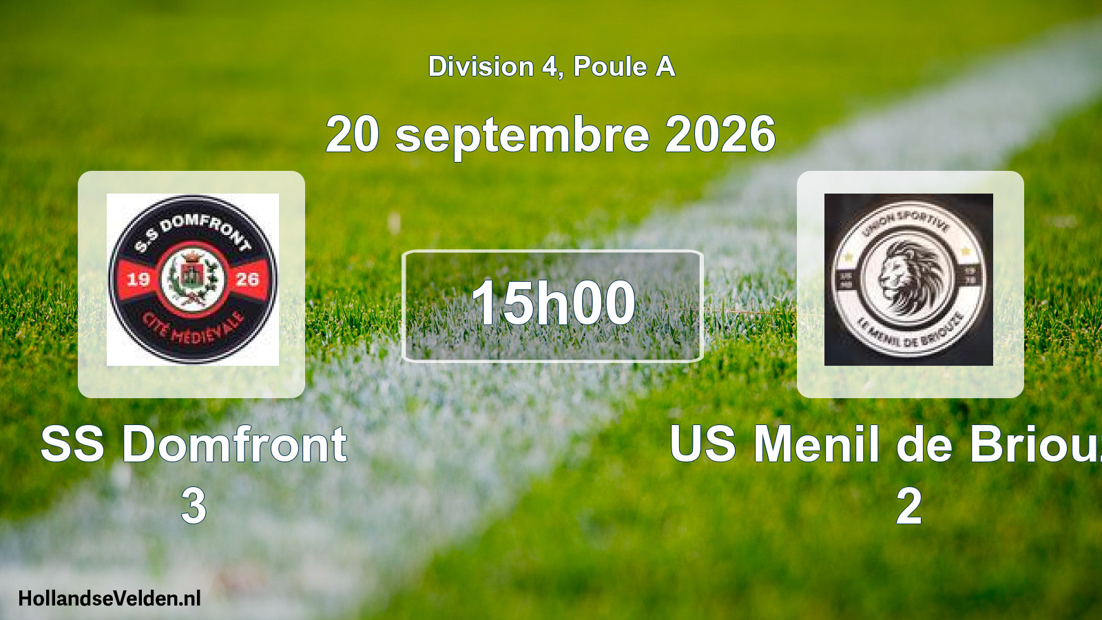 Match programmé: SS Domfront 3 - US Menil de Briouze 2 (20 septembre 2026)